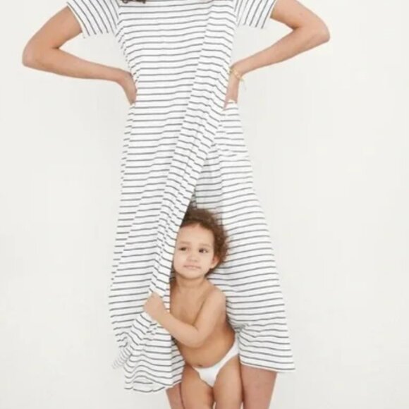 Hatch Maternity Nursing Easy Going Striped Tee Dress Size 2 - Picture 2 of 7